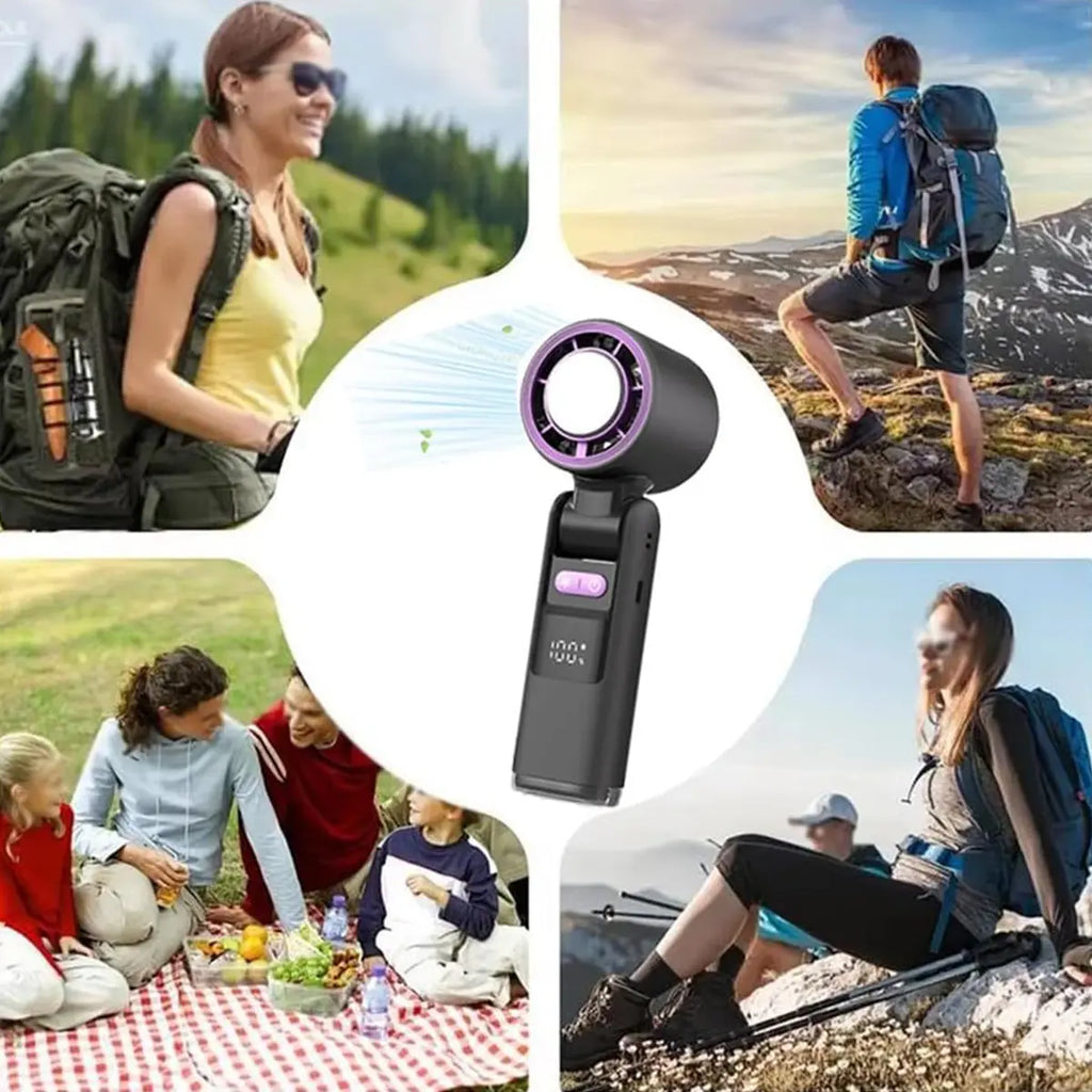Portable Fan Handheld High Speed Fan 199 Adjustable Levels Foldable for Summer Travel Vacation Essentials& Outdoor Activities Cool Fan