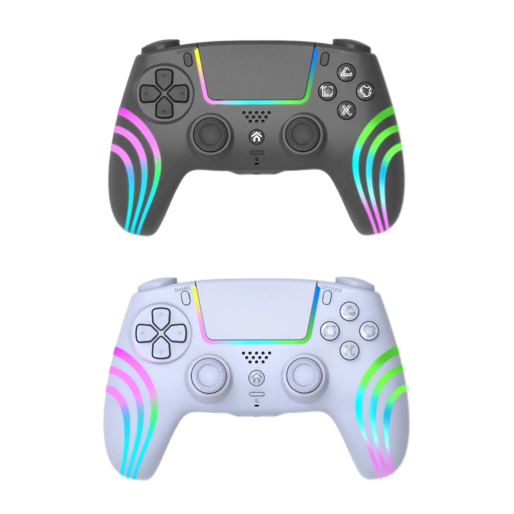Wireless Game Controller for PS5/PS5 Slim/Ps5 Pro/Pc — RGB Wireless Controller Featuring Hall-Effect Linear Triggers, RGB Lighting, Macro Remapping of Back Buttons, Turbo Function, a 1,000 Mah Battery, Six-Axis Gyroscope, Vibration, and a 3.5 Mm Audio Jac