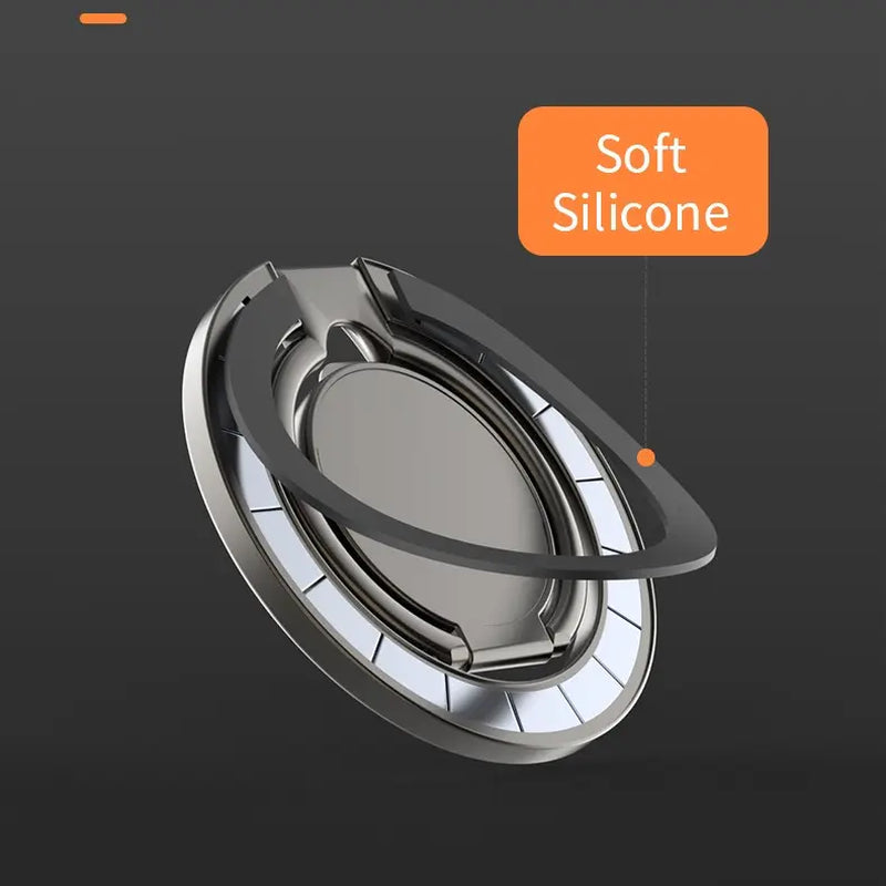 Magnetic Metal Phone Ring Holder/Grip & Stand 360° Rotation & Foldable Design, All-In-One Multi Use Perfect for Car Navigation, Desk Work, Outdoor Travel, Workout & Viewing Sturdy, Portable with Strong Magnetic Ring