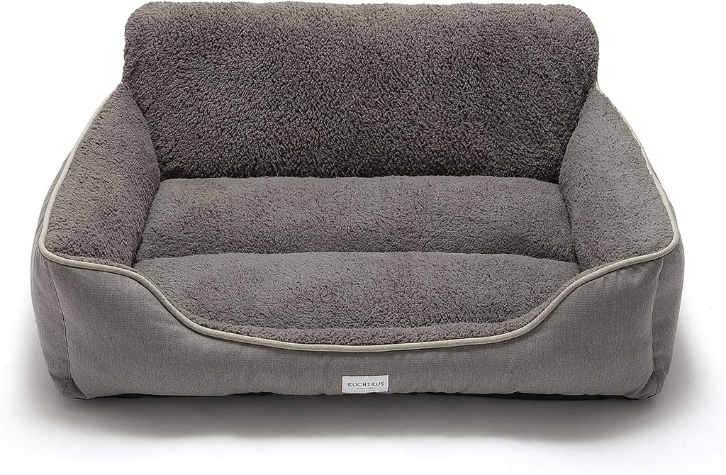 Rectangle Washable Dog Bed with Anti-Slip Bottom for Small to Large Dogs (Medium, Grey)