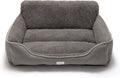 Rectangle Washable Dog Bed with Anti-Slip Bottom for Small to Large Dogs (Medium, Grey)