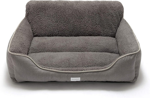 Rectangle Washable Dog Bed with Anti-Slip Bottom for Small to Large Dogs (Medium, Grey)