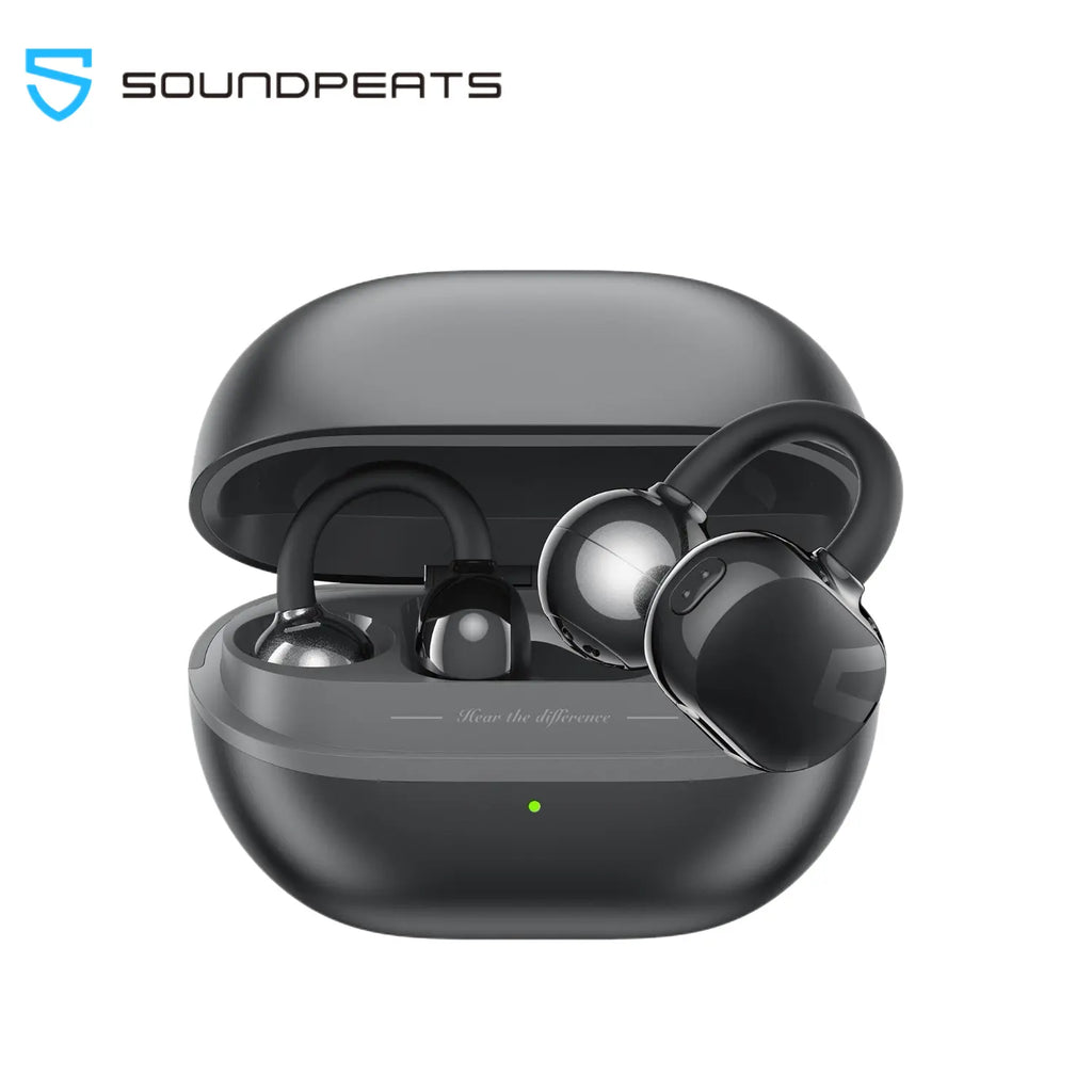 Soundpeats POP Clip Open-Ear Wireless Earbuds, Bluetooth 5.4, Single Mic ENC Noise Cancelling, Game Mode, Fast Charging, IPX5 Waterproof, 30H Playtime for Sports & Daily Use
