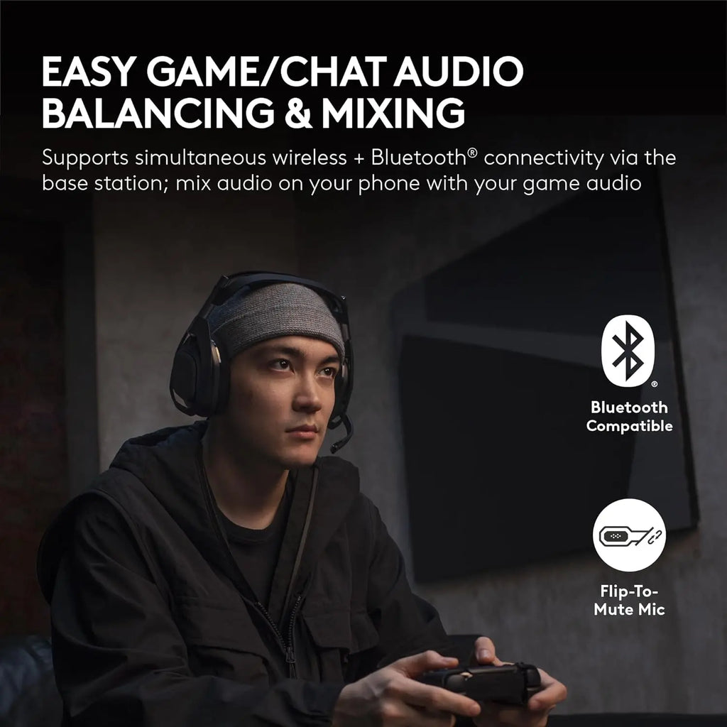 Logitech G Astro A50 X Omni-Platform Wireless Gaming Headset + Base Station for PS5, Xbox, PC - PLAYSYNC Video & Audio Switcher, HDMI 2.1 4K 120Hz VRR, <24 Bit/48 Khz, 24Hr Battery, 2.4Ghz & BT, Black, Gaming Headsets