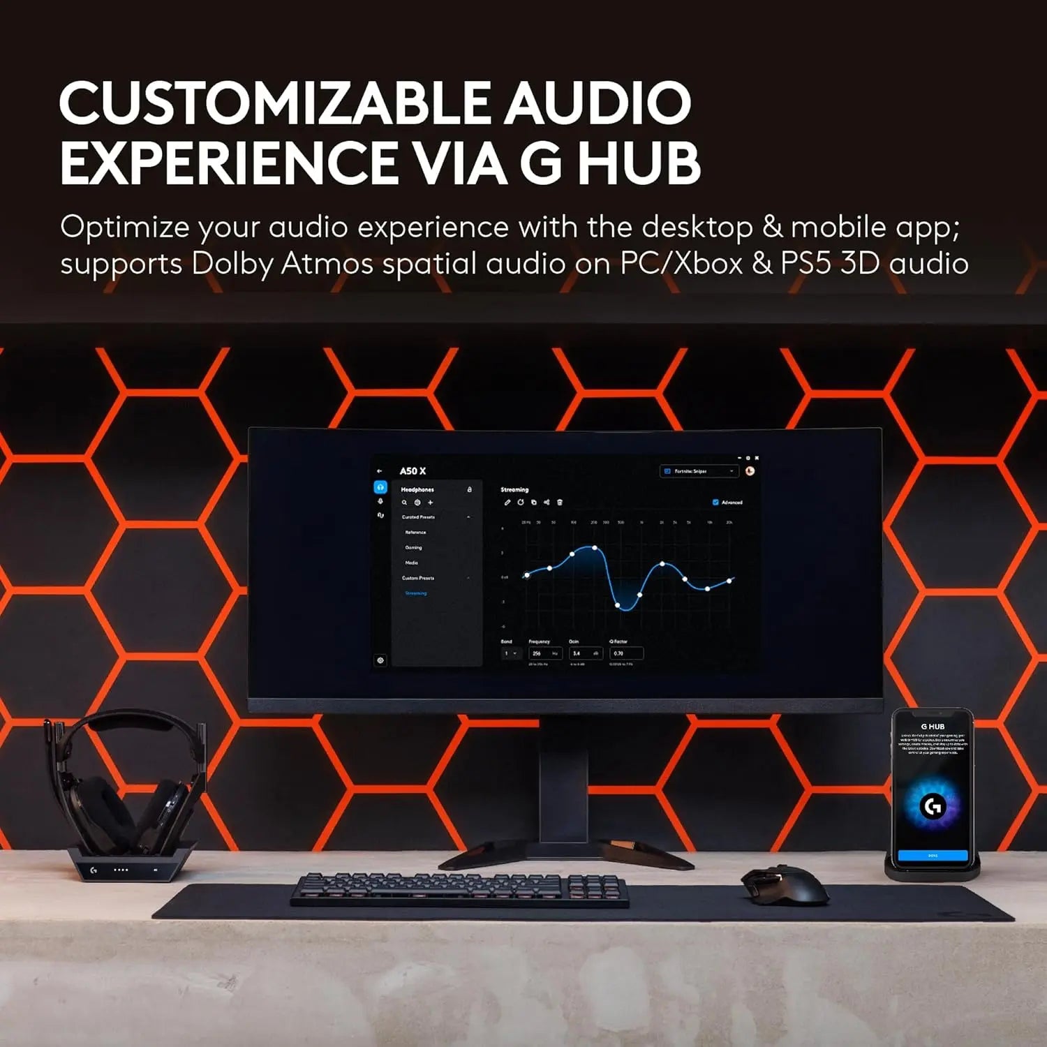 Logitech G Astro A50 X Omni-Platform Wireless Gaming Headset + Base Station for PS5, Xbox, PC - PLAYSYNC Video & Audio Switcher, HDMI 2.1 4K 120Hz VRR, <24 Bit/48 Khz, 24Hr Battery, 2.4Ghz & BT, Black, Gaming Headsets