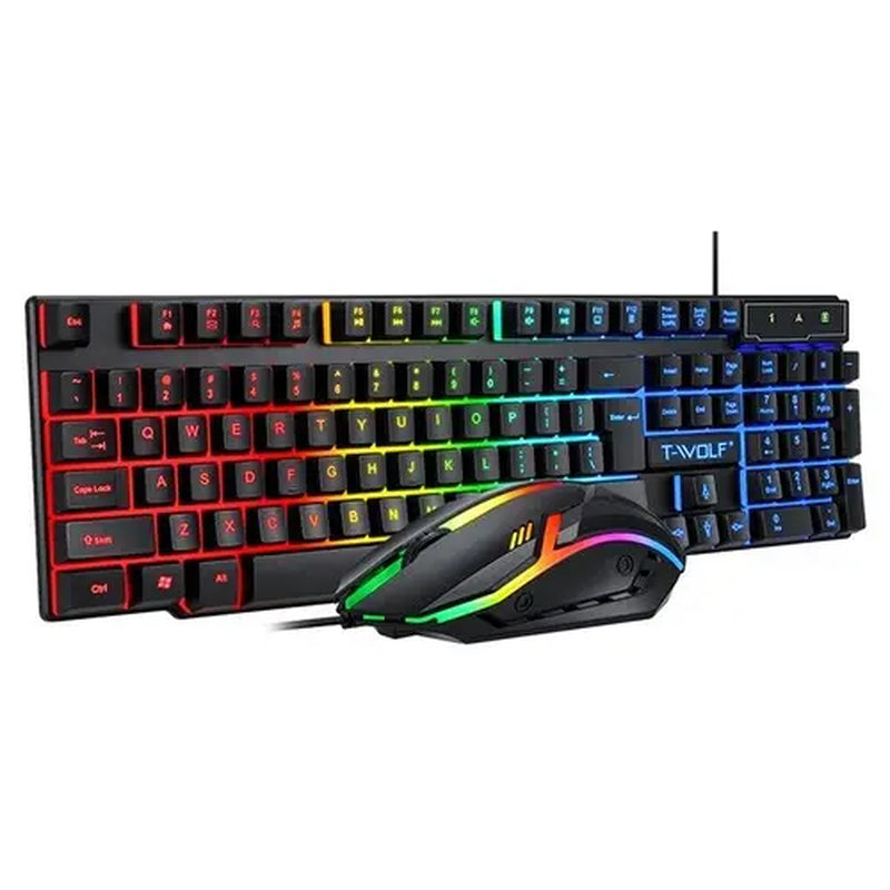 Gaming Keyboard and Mouse and Mouse Pad and Gaming Headset, Wired LED RGB Backlight Bundle for PC Gamers and Xbox and PS4 Users - 4 in 1