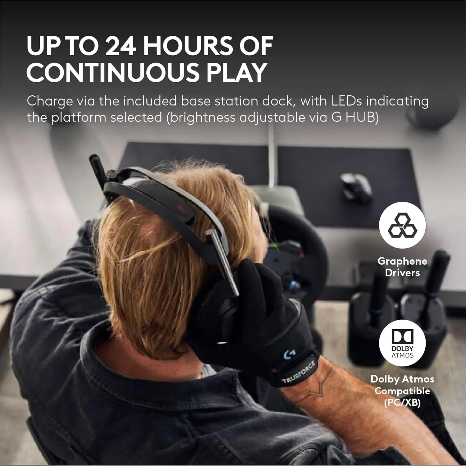 Logitech G Astro A50 X Omni-Platform Wireless Gaming Headset + Base Station for PS5, Xbox, PC - PLAYSYNC Video & Audio Switcher, HDMI 2.1 4K 120Hz VRR, <24 Bit/48 Khz, 24Hr Battery, 2.4Ghz & BT, Black, Gaming Headsets