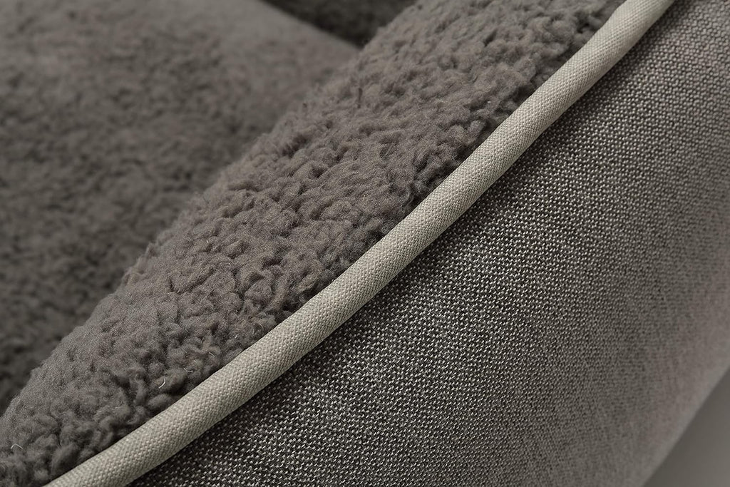 Rectangle Washable Dog Bed with Anti-Slip Bottom for Small to Large Dogs (Medium, Grey)